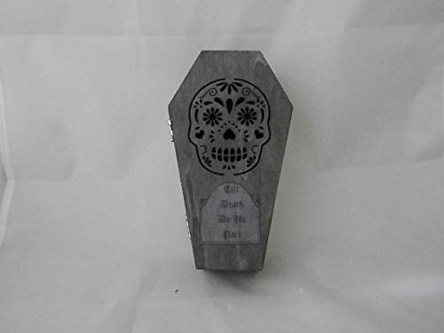 Wedding Ceremony Black Skull Gothic Coffin Tombstone ring bearer pillow Box