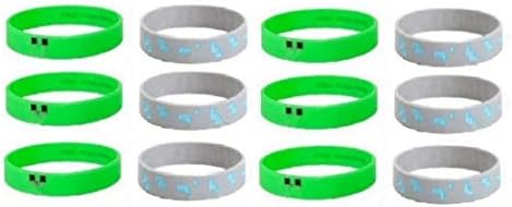 Mine Crafter party supplies Wristbands Creeper and Diamond Bracetlets Set 12Pack