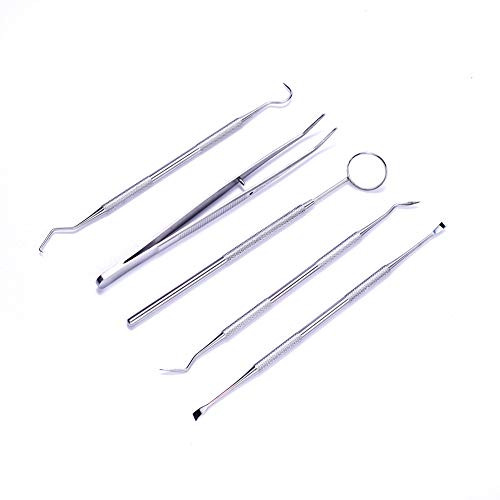 Easyinsmile Dental Inspection Tool Kit Oral Mirror Probe Tweezers Tooth Pick Set Kit Teeth Tartar Remover Clean Hygiene Tools (5 Pcs/Kit) - Thumbnail 3