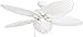 Honeywell Ceiling Fans Inland Breeze, 52 Inch Tropical Indoor Outdoor Ceiling Fan with Light, Pull Chain, Three Mount Options, Weather Resistant Blades - 50511-01 (White)