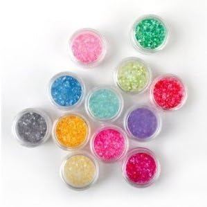 12 Colors Boxed Crushed Shell Powder Nail Art Tip Decoration