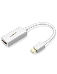 Ugreen adaptador Mini DisplayPort (Thunderbolt? COMPATIBLES) to HDMI macho a hembra Converter, el apoyo 1080p para Apple MacBook, MacBook Pro, iMac, MacBook Air, y Mac, Blanco