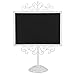 MyGift Stylish Vintage White Metal Frame Semi-Permanent Chalkboard Display Sign Stand