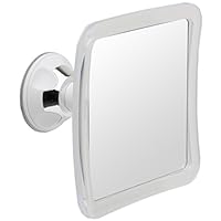 Mirrorvana Fogless Shower Mirror for Fog Free Shaving with Lock Suction-Cup and Swivel, Shatterproof and Portable, 6.3 x 6.3 Inch