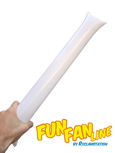 Fun Fan Line - 60 Pairs Bam Bam Thunder Sticks. Noise Makers for Sporting Events. Boom Sticks for Cheerleading. Noise Sticks for Stadium or Parties. (White)