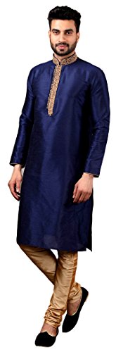 Tathastu Mens Kurta Pyjama Set 1411 -Blue-56