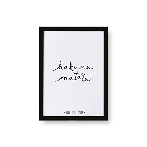 Kenay Home Hakuna Matata Foil, Glossy Paper, White, 30 x 40 x 0.1 cm