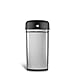 NINESTARS DZT-30-1 Automatic Touchless Infrared Motion Sensor Trash Can, 8 Gal 30L, Stainless Steel Base (Rectangular, Black Lid)