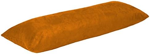 Lilymelo Luxury Faux Suede Body Pillow Cover with Zipper Enclosure 100% Micro Suede Fabric 21" x 55" (Copper)