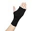 Olyer Winter Fingerless Gloves Stretchy Knitted Cashmere Warmer Gloves (Black)