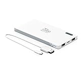 Portable Charger Phone Charger Power Bank 10000mAh Wotmic Battery Pack External Battery Charger Two Outputs Fast Charging Lightweight Battery White