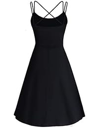 FINMYE Vestido de mujer sin mangas, estampado floral, con tirantes