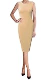 TWINTH Midi Dress Plus Size Classic Slim Fit Sleeveless Short Sleeve