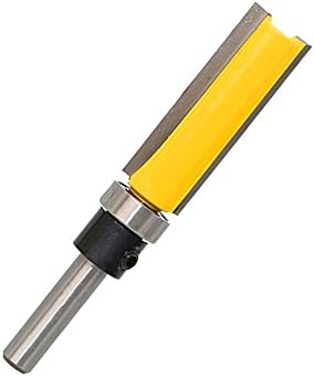 FBAPluto Straight Flute Flush Trim Pattern Router Bit 1/4" Shank 1/2" Bit Cutter Top Bearing Woodworking (38mm Blade)