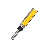 FBAPluto Straight Flute Flush Trim Pattern Router Bit 1/4 Shank 1/2 Bit Cutter Top Bearing Woodworking (38mm Blade)