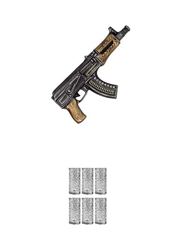 Zlatogor AK 47 Vodka Ukraine 0,5 Liter + 9 Mile Highball Vodka Glas 6 Stück