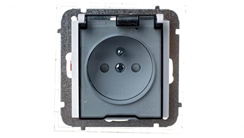 Sentia 5906868431725 Socket Splashproof with IP44 Hinged Lid Transparent with White Covers 1466-10 Electro-plast Hood