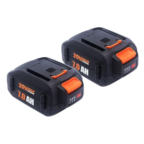 Upgraded 7000mAh 2Packs 20V Battery Compatible for Worx Battery 20V PowerShare WA3674 WA3678 WA3669 WA3575 WA3525 WA3520 WA3577 WA3578 WG151s WG155s WG251s