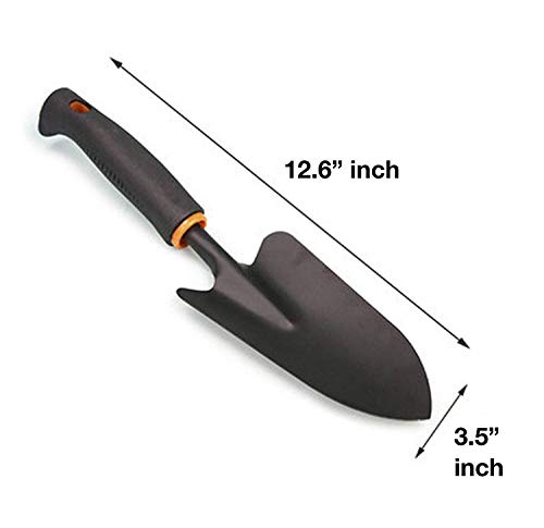 KABB HS-0014 12.6" Inch Pro-Grade Black Carbon Steel Garden Trowel Tool