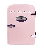 Frigidaire Retro Mini Compact Beverage Refrigerator, Great for keeping office lunch cool! (Pink, 6 Can) (Renewed)
