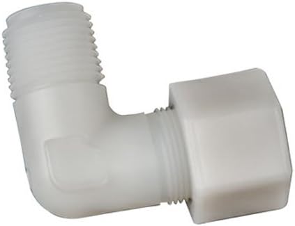 3/8" OD Tube x 1/4" MPT Jaco Kynar Elbow Tube Fitting