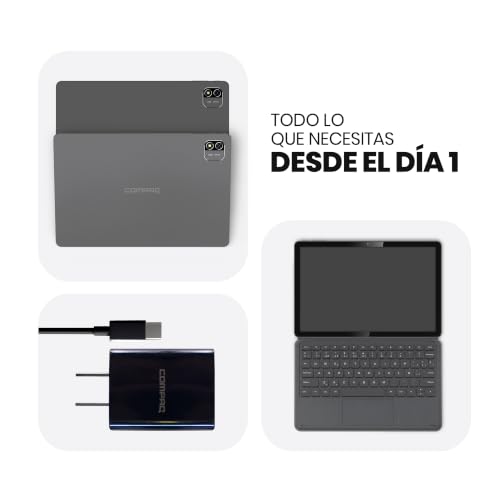 Compaq Tablet QTab Plus LTE 11 Pulgadas, Android 16, 8GB RAM 128GB ROM, 4G LTE, Procesador Octacore MT8781, Cámara 16MP, Batería 8000mAh, WiFi, Color Negro