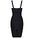 UONBOX Women's Rayon Cute Sleeveless Bodycon Bandage Strap Dress Black S