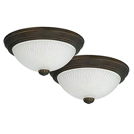 1 Light Flush Mount Set Of 2 Finish Oil Rubbed Bronze Flush