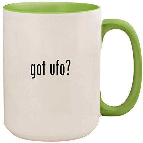 got ufo? – 15oz Ceramic Colored Inside and Handle Coffee Mug Cup, Light Green