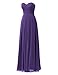 Remedios A-Line Chiffon Bridesmaid Dress Strapless Long Prom Evening Gown, #111 Purple,US8