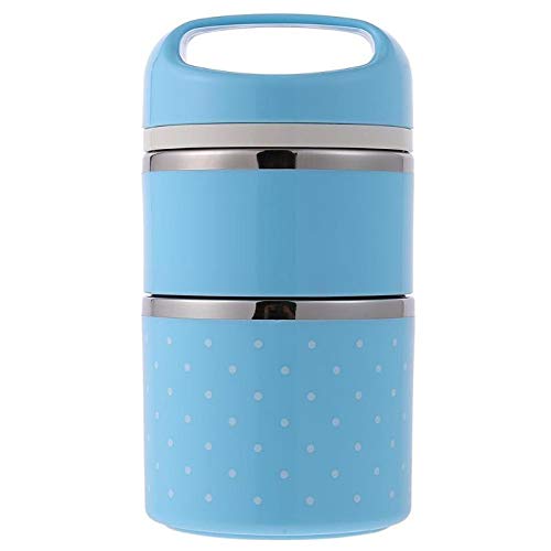 Lunch Boxes - Double Layer Stainless Steel Thermal Lunch Box Bento Detachable Insulated Food Container - 15 Opux Freeze Teal Small Electric Descendants Horses Bradley Sonic