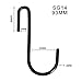 VIPITH 20 Pack 3.7 Inch S Hooks Black Rustproof Heavy-Duty Stainless Steel S Shaped Hooks Hangers for Hanging Pans Pots Plants Bags Towels Mugs in Kitchen Bedroom Bathroom Office