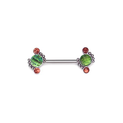 CZ Nipple Ring Barbell, Surgical Stainless Steel Nipplering Piercing, Externally Threaded Straight Bar, 316L Nipple Shield Jewelry, Body Piercing