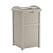 Suncast 33 Gallon Hideaway Trash Can for Patio - Resin Outdoor Trash with Lid - Use in Backyard, Deck, or Patio - Taupe primary