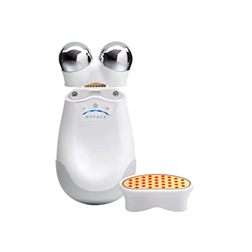 NuFACE Trinity and LED Wrinkle Reducer Attachment Set Microcurrent Facial Toning Device with