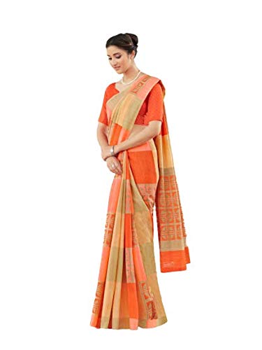 womens cotton saree with unstitched blouse piece [Uniform 2t]