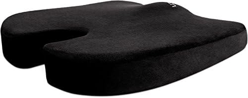 Memory Foam Seat Cushion by Cush Comfort (Extended) - Non-Slip - Spinal Alignment Coccyx Chair Pad for Relief from Sitting Back Pain