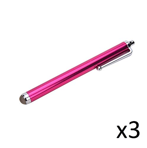 Pack of 3 Large Universal Stylus Pens for Oneplus 7 Plus Smartphone Tablet Writing - Pink