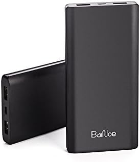 Bainoe Power Bank Portable Charger 10000 Mah 2USB Ports Ultra - thin Aluminum alloy External Battery(Scrub black)