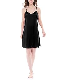 Genuwin - Camisón de satén para mujer (2 unidades, talla S a 2XL)