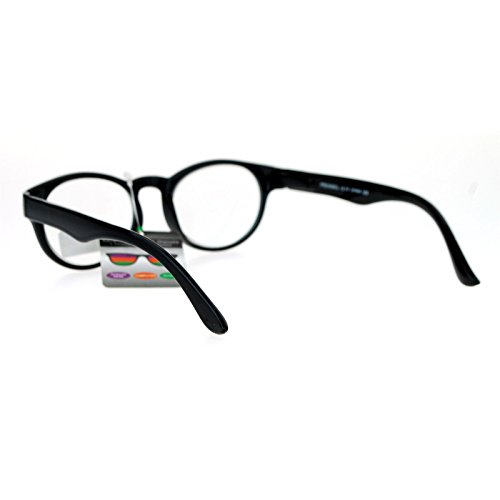 Multi Focus Progressive Reader Glasses 3 Powers in 1 Oval Round Black +3