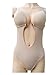 Leright Women's U Plunge Body Suit Backless Thong Bottom Bridal Shapewear, Nude, 36