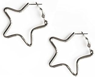 Small Star Hoop Earrings (Sliver)