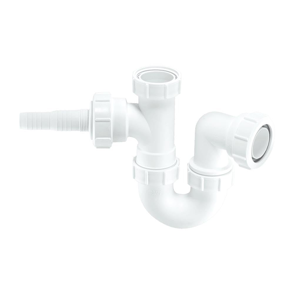 Mcalpine Wm2 Sink Trap with Horizontal Nozzle, White