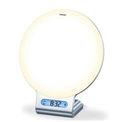 Beurer 4-in-1 Bluetooth Wake-Up Light, Daylight Sunrise Simulation &amp; Sunset Fading, Alarm Clock, Reading Lamp, Mood Light, Speaker, Radio, 256 Customized Color Variations for Sleep, Lightup App, WL75