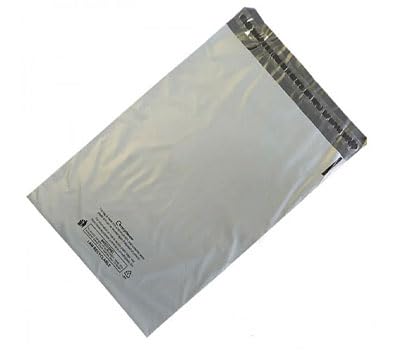 Grey 10" x 14" Plastic Mailing Bags 50 Pack