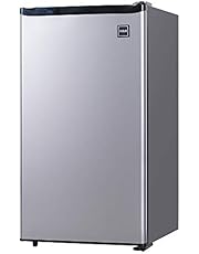 RCA RFR322-B RFR322 3.2 Cu Ft Single Door Mini Fridge with Freezer, Platinum, Stainless
