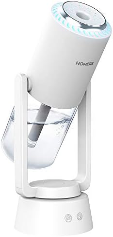 (Automatic Oscillating & USB Rechargeable & 2020 Version) Humidifier Tabletop Ultrasonic Type Aroma Compatible with Hypochlorous Acid Water, Equipped with Negative Ion Function, 8.1 fl oz (230 ml), Ultra Quiet, Tabletop Humidifier, Wireless LED Light, Car Humidifier, Air Purifier, Small, Office, Children’s Room, Pollen Protection, Dry Prevention, White