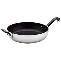 Farberware Classic Series Aluminum Nonstick 12-Inch Deep Skillet with Helper Handle, Silver