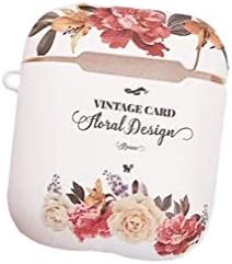 Parkho Airpods Case Keychain Fashion Flower Silicone Cover for Airpods 1 2 Charging Case Earphones Accessorie (H)